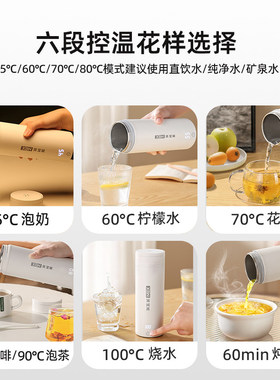 XBN便携式电热烧水杯宿舍旅行出差酒店小烧水壶迷你电炖杯开水杯