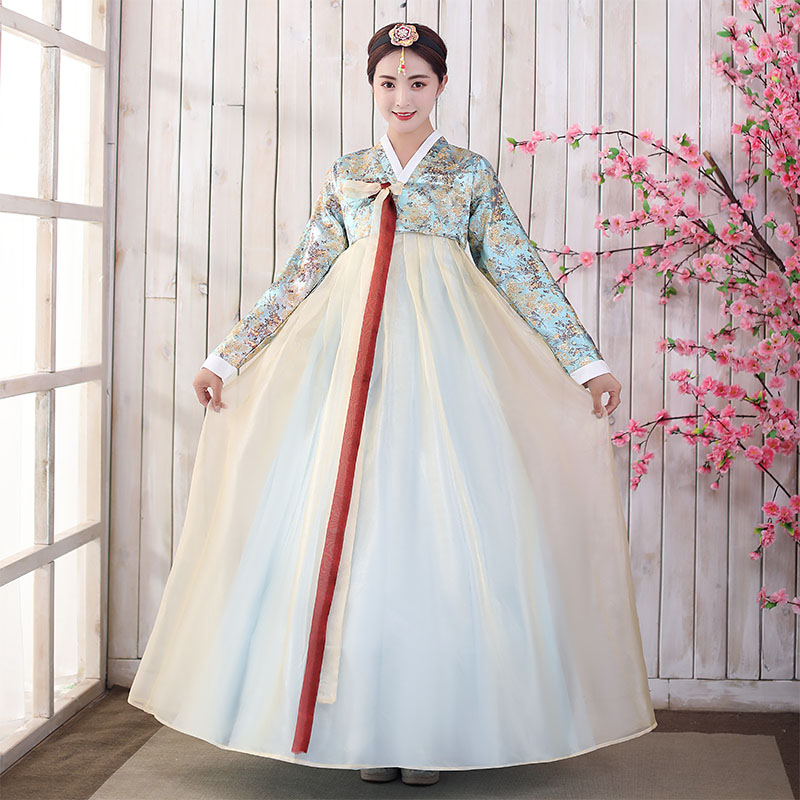 花汝芸旗舰店韩服女装朝鲜演出服汉服女服装舞蹈服民族风礼服宫廷套装韩国服饰3