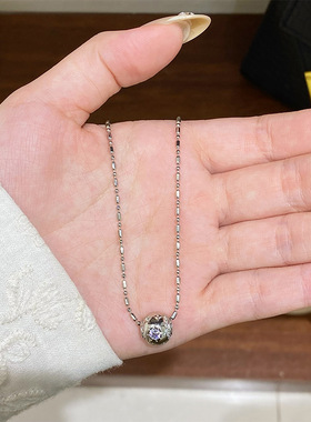 欧美时尚精致百搭微镶八芒星锆石圆球项链轻奢高级感气质锁骨链女