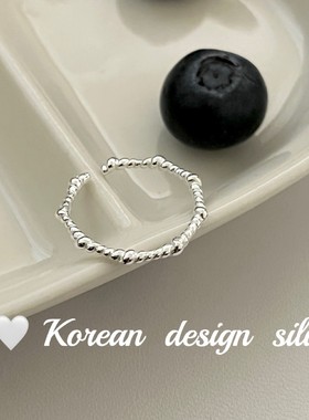 2025秋冬新款韩版素圈银饰品 S925纯银ins风麻花素圈戒指批发叠戴