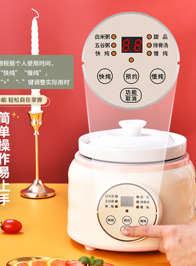 快炖电炖锅全自动陶瓷预约煲汤锅