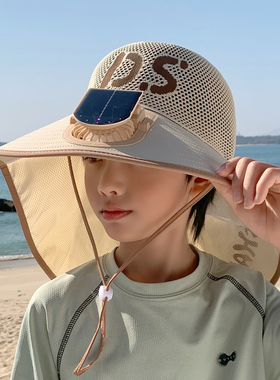简丽莎儿童带风扇渔夫帽可充电