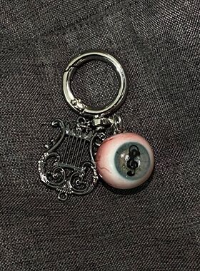 竖琴耳机音符眼球挂件亚文化简约精致ins纪念百搭超萌节日礼物