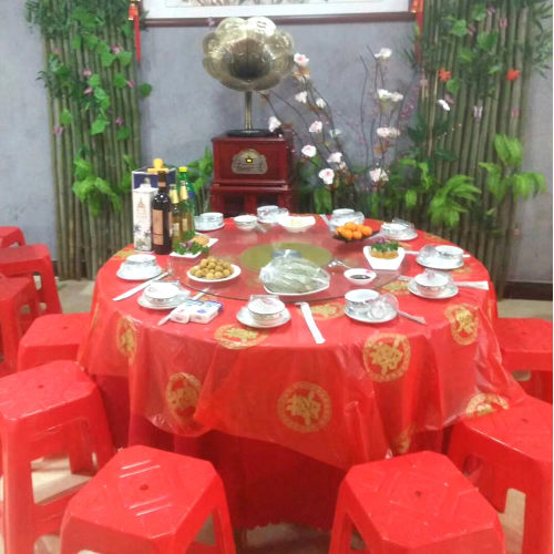 包邮玖洁圆满双喜一次性桌布圆满全福寿字一次性台布红色结婚圆桌 - 图2