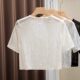 Lace Top 2025 Summer ແບບໃຫມ່ຂອງແມ່ຍິງ Outerwear ແບບງ່າຍດາຍຂອງແຂນສັ້ນຫນຶ່ງປຸ່ມ Hook Flower Temperament Jacket