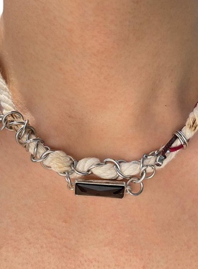 2023年新款废土风系列原创设计缠绕多元素暗黑锆石项链