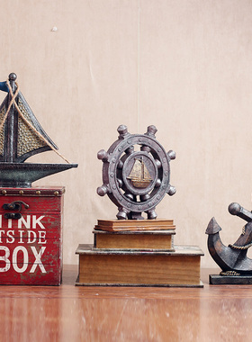 地中海风罗盘餐厅酒吧咖啡馆帆船