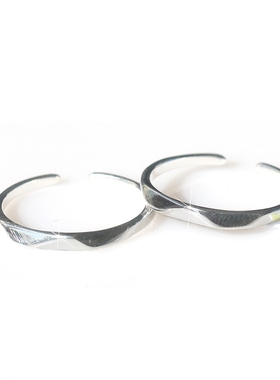 青柠切面菱形日韩风情侣开口戒指