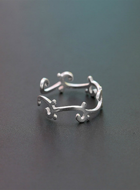 日韩风森系祥云不规则开口戒指