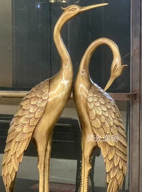 院子全铜景观落地摆件龟仙鹤贺礼