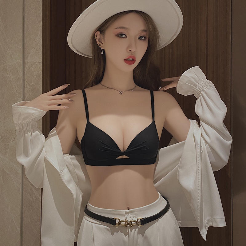 透色内衣旗舰店平胸内衣夏季薄款女小胸聚拢显大收副乳防下垂套装凉感无痕文胸罩2