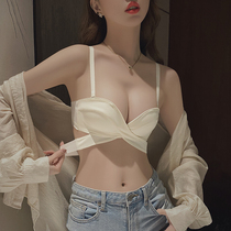 White lingerie womens small breasts gathered to receive the secondary milk Drooping Sexy Pants Suit Beauty Back Bra Hood Summer Thin