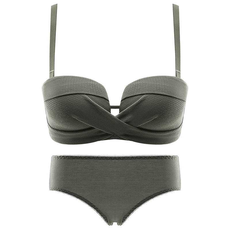 透色内衣旗舰店平胸内衣女小胸聚拢收副乳上托防下垂调整型夏薄款无钢圈文胸套装0