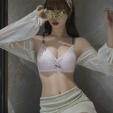 Поддерживающее нижнее белье, поддерживающий свежий милый бюстгальтер-топ, кружевной комплект