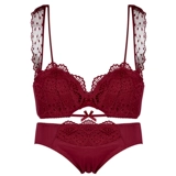 Сексуальная красная раскраска, оберег на день рождения, нижнее белье, комплект, бюстгальтер пуш-ап, бюстгальтер без косточек для невесты, увеличенная толщина