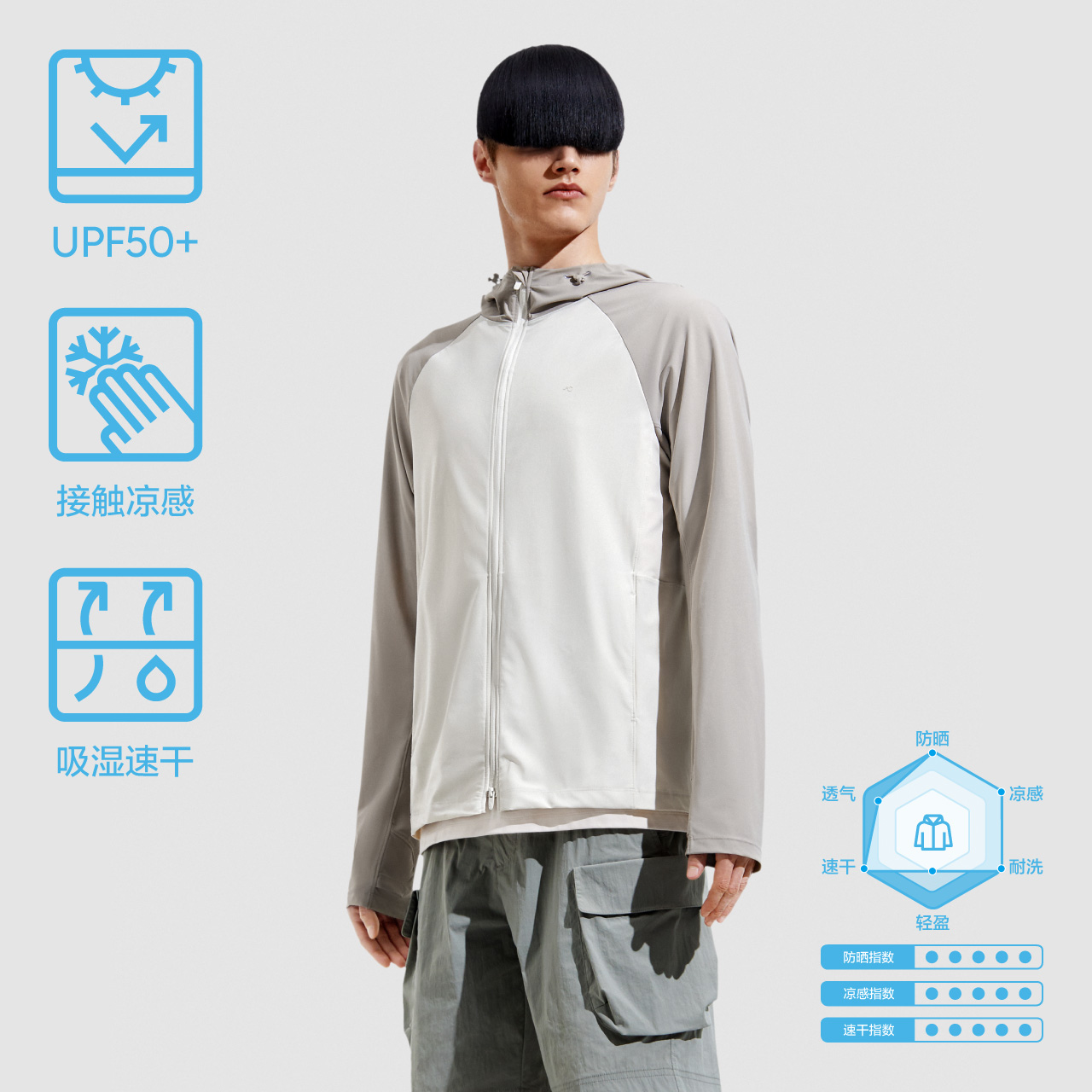 蕉内凉皮302UV防晒服男款防紫外线