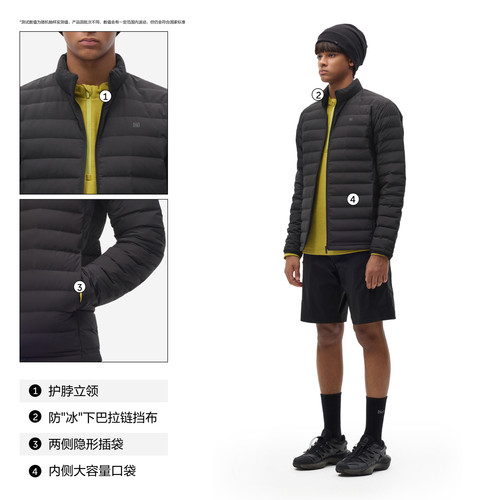 蕉内氢气301Air男士防风立领修身轻薄羽绒服鸭绒外套防寒服-图1
