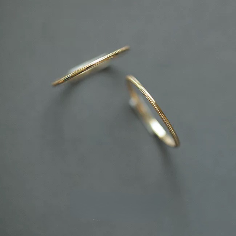 Jing Xiaohong full body S925 sterling silver plated with 14k gold very simple basic stacking ring