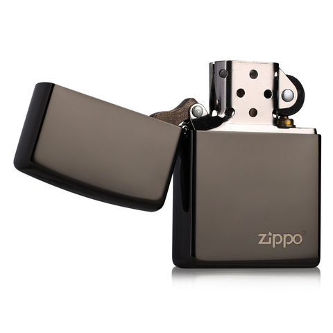 ZIPPO打火机正版防风 24756ZL 黑冰黑炫商标美国原装官方正品ZPPO