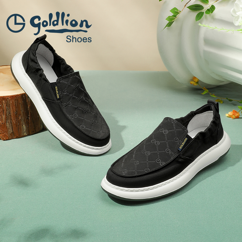 Goldlion/金利来男鞋2025年秋季新款休闲鞋一脚蹬布鞋男轻便舒适 - 图0