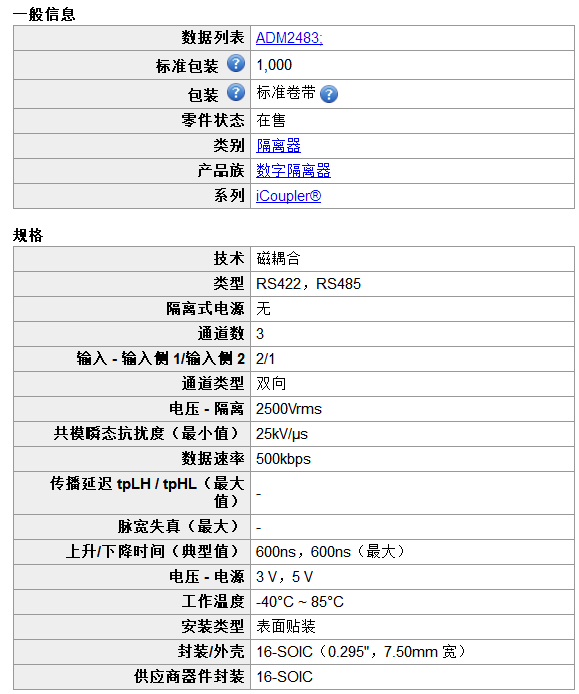 ADM2483BRWZ SOP-16 数字隔离器 ADM2483 ADI 原装进口 - 图3