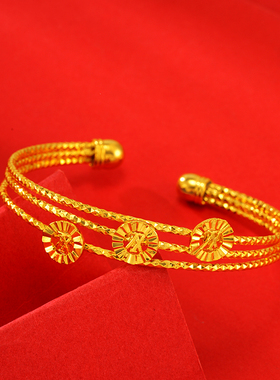 手镯女士沙金开口时尚个性镀金