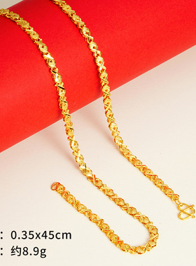 沙金项链饰品女士久不掉色经典