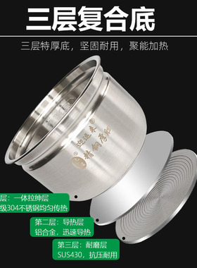 适用于美的5L电压力锅内胆加厚304不锈钢0涂层MY-YL50602/HS5060P
