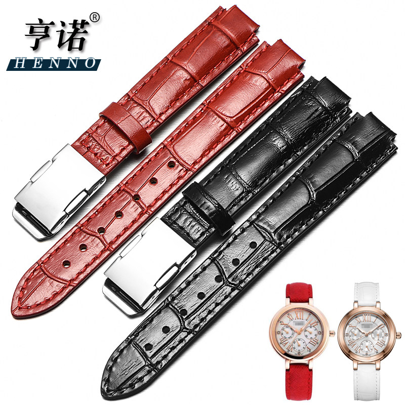 真皮女适配卡西欧she-3034d表带 亨诺配件