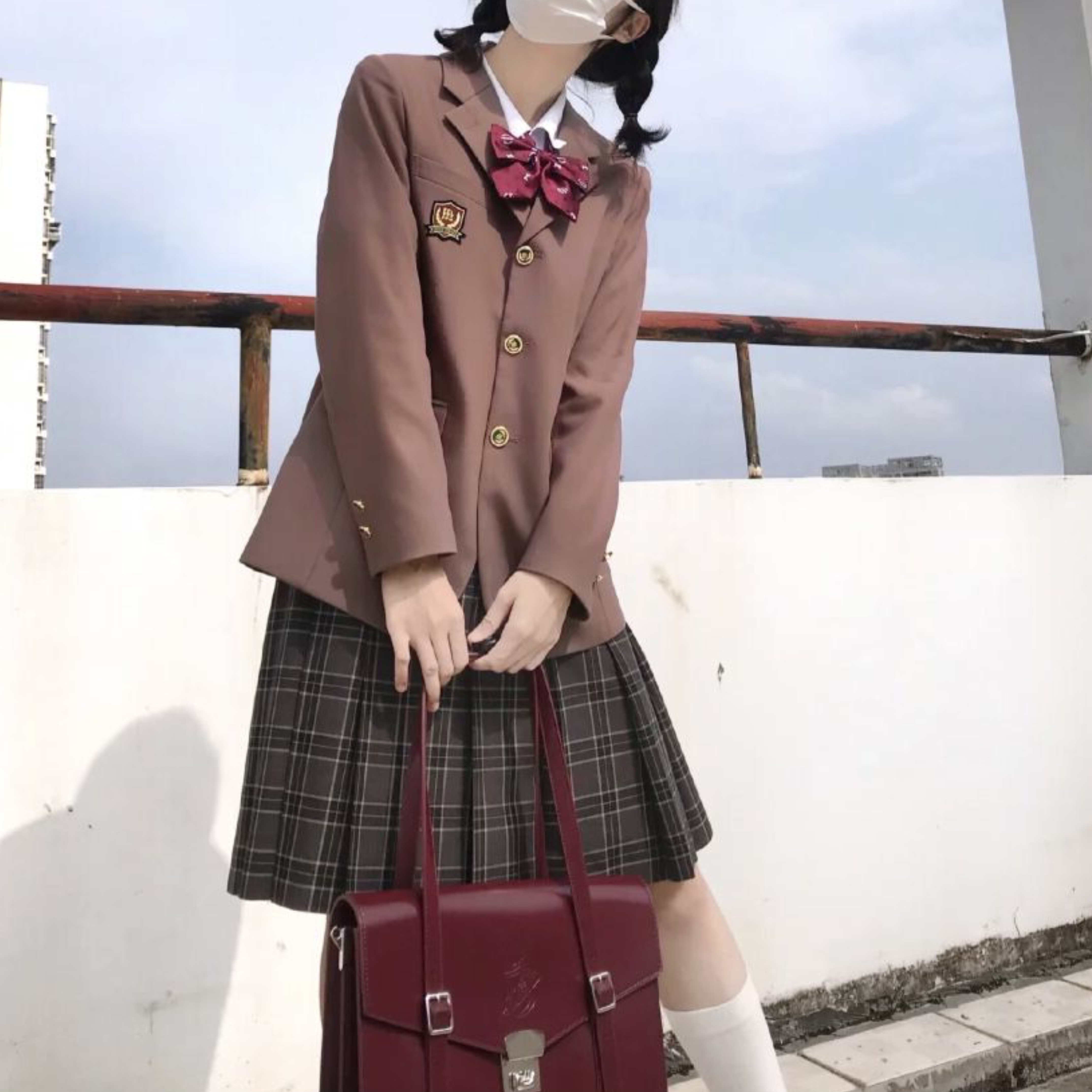 半袋麻豆原创jk西服外套女日制校供感徽章制服春秋学院风驼色西装,淘宝优惠券,粉丝福利购,淘宝优惠卷