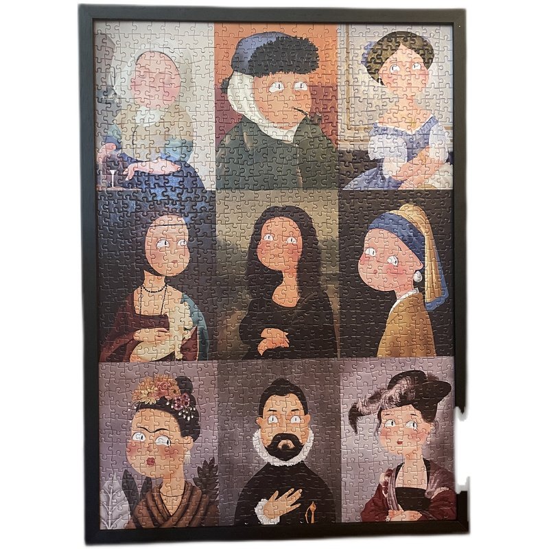 恶搞名画拼图专用相框浮裱框实木拼图框1000片50*70画框简约现代,淘宝优惠券,粉丝福利购,淘宝优惠卷