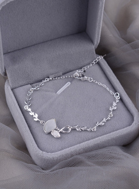 925纯银手链银杏叶女2023年