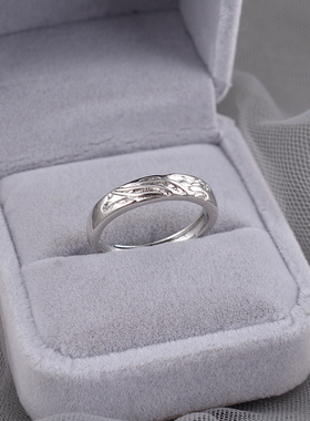 925南风纯银戒指小众高级轻奢开口调节情侣对戒一对食指戒ins刻字