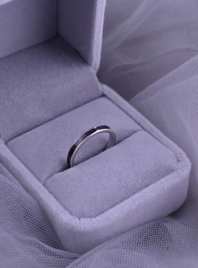 纯银黑色戒指女2022年新款