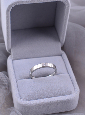 925纯银戒指方糖对接情侣小众