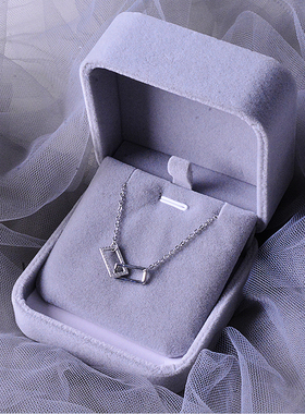 925纯银方形项链女insins冷淡风