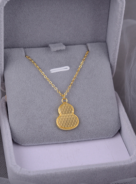 925纯银项链小众设计鳞片金葫芦女2025新款新中式气质锁骨链颈链