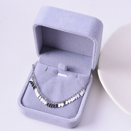 925 sterling silver smart leaf anklet ins cold style girl