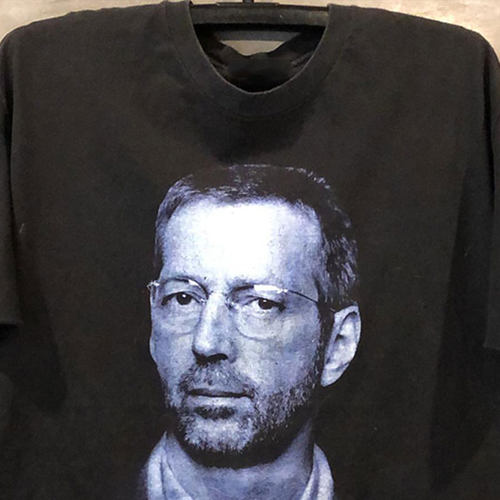 Eric Clapton艾利普顿吉他之神人像潮牌短袖美式vintage古着T恤潮 - 图1