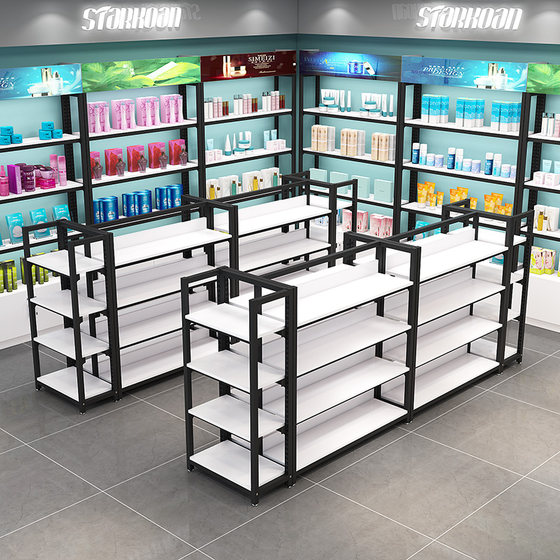 Supermarket shelves mobile phone accessories cosmetics display cabinet