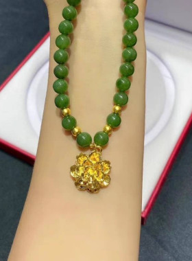 碧玉饰品挂绳黄金吊坠项链绳