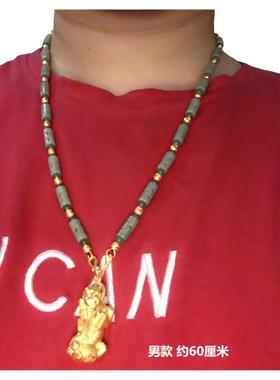 天然翡翠玉珠子项链挂绳