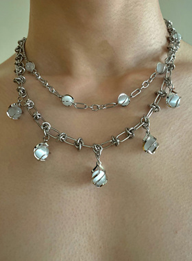 原创钛钢打结情侣项链