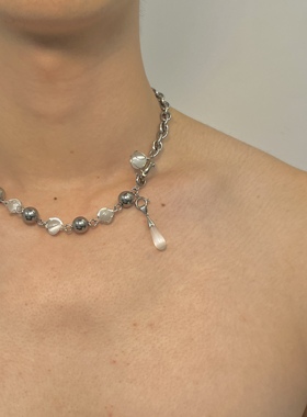 E5 STUDIO/E5集原创人造合金钢球猫眼石项链手链个性搭配配饰情侣