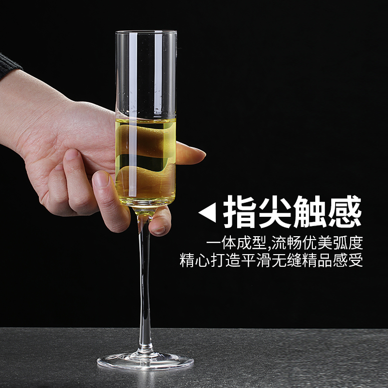 水晶香槟杯起泡酒高脚杯套装家用创意高颜值香槟杯一对鸡尾酒杯子-图2