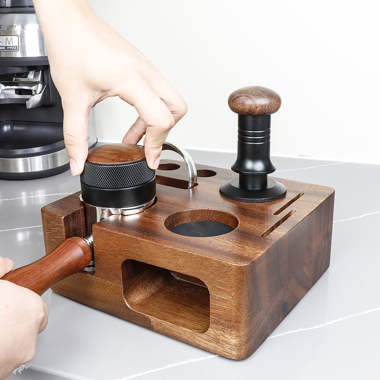 四方胡桃木实木收纳多功能压粉底座榉木压座压粉垫咖啡机配套器具,淘宝优惠券,粉丝福利购,淘宝优惠卷