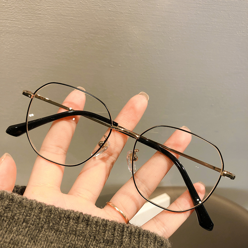 超轻多边形钛架可配近视眼镜女有度数成品显瘦眼睛框架80107 - 图2
