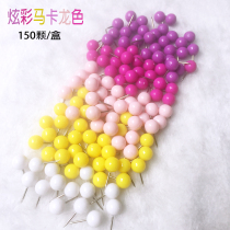 Creative Rainbow Picture Nail Macaron Soft Wood Board Nail Color Artificial nail photo wall Round Ball Landmark 150 Box