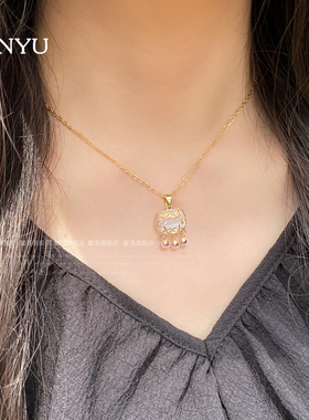 民族风祥云如意平安锁项链