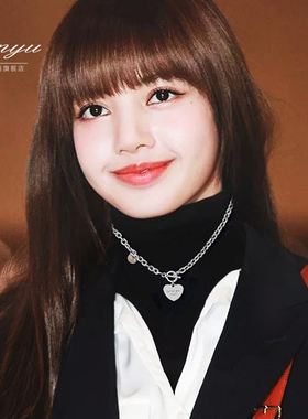 不掉色钛钢爱心秋冬短款毛衣链